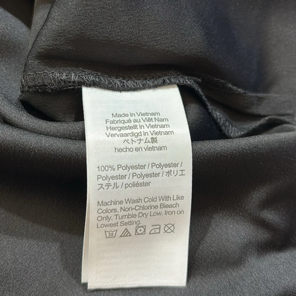 NWT J. CREW Puff-Sleeve Satin-Back Crepe Top in Black Tall Fit